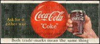 9c057 COCA-COLA billboard '40s Coke soft drink classic, ask for it either way!