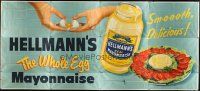 9c061 HELLMANN'S MAYONNAISE billboard '40s smooth, delicious, the whole egg, cool art!