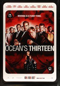9c515 OCEAN'S THIRTEEN DS bus stop '07 Soderbergh directed, George Clooney, Brad Pitt, sexy Barkin!