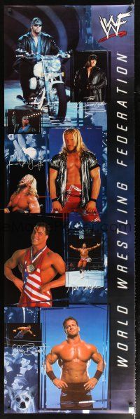 9c360 WORLD WRESTLING FEDERATION commercial poster '00 Undertaker, Jericho, chihuahua photobomb!