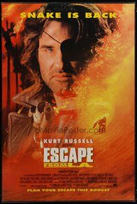 9c018 ESCAPE FROM L.A. advance 1sh '96 John Carpenter, Kurt Russell returns as Snake Plissken!