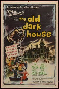 9c023 OLD DARK HOUSE 1sh '63 William Castle's killer-diller with a nuthouse of kooks!