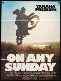 9c197 ON ANY SUNDAY 30x40 '71 Bruce Brown classic, Steve McQueen, motorcycle racing!