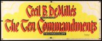 9c386 TEN COMMANDMENTS paper banner R66 Cecil B. DeMille classic starring Heston & Brynner!