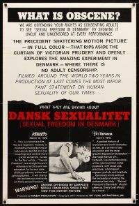 9c260 SEXUAL FREEDOM IN DENMARK 1sh '69 Dansk Sexualitet, sex education, what is obscene?