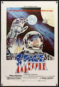 9c261 SPACE MOVIE video 1sh '79 the ultimate adventure, cool astronaut art by Weisman & Evans!