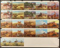 9c372 GEORGE PHIPPEN uncut sheet art prints '60s cool artwork of western scenes & cowboys!