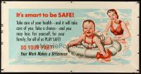 9c365 IT'S SMART TO BE SAFE 28x54 motivational poster '52 take care of your health, do your part!