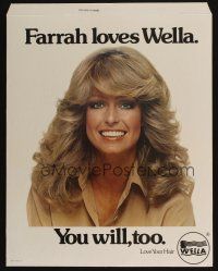 9c052 FARRAH FAWCETT advertising standee '70s she loves Wella hair products & you will too!
