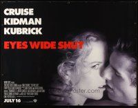 9c297 EYES WIDE SHUT subway poster '99 Stanley Kubrick, romantic c/u of Tom Cruise & Nicole Kidman!