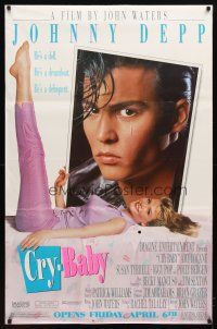 9c270 CRY-BABY half subway '90 directed by John Waters, Johnny Depp is a doll, Amy Locane!