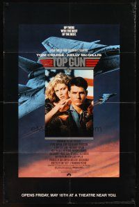 9c287 TOP GUN half subway '86 great image of Tom Cruise & Kelly McGillis, Navy fighter jets!
