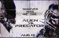 9c012 ALIEN VS. PREDATOR vinyl banner '04 classic monsters battle it out, whoever wins... we lose!