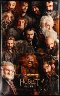9c546 HOBBIT: AN UNEXPECTED JOURNEY vinyl banner '12 Tolkien classic, cool image of dwarves!