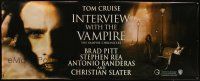 9c550 INTERVIEW WITH THE VAMPIRE vinyl banner '94 close up of fanged Tom Cruise, Brad Pitt!
