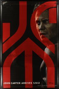 9c552 JOHN CARTER DS vinyl banner '12 cool image of Taylor Kitsch in the title role!