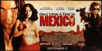 9c554 ONCE UPON A TIME IN MEXICO vinyl banner '03 Antonio Banderas, Johnny Depp, sexy Salma Hayek!
