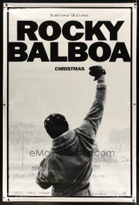 9c558 ROCKY BALBOA vinyl banner '06 boxing, director & star Sylvester Stallone w/fist in air!