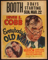 9c118 EVERYBODY'S OLD MAN jumbo WC '36 art of Irvin S. Cobb, pretty Rochelle Hudson!