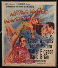 9c119 MILLION DOLLAR MERMAID WC '52 art of sexy swimmer Esther Williams in swimsuit & crown!