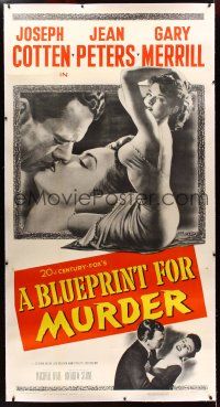 9d028 BLUEPRINT FOR MURDER linen 3sh '53 no one deserved to die more than sexy bad Jean Peters!