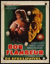 9d163 BOB LE FLAMBEUR linen Belgian '56 Jean-Pierre Melville classic, incredible gambling artwork!
