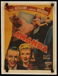 9d153 CAREFREE linen Belgian R1940s Fred Astaire & Ginger Rogers together again, Irving Berlin