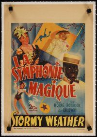 9d156 STORMY WEATHER linen 12x17 Belgian '40s Lena Horne, Cab Calloway, Bill Bojangles Robinson!