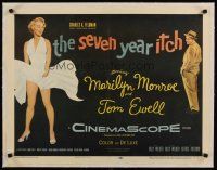 9d192 SEVEN YEAR ITCH linen 1/2sh '55 Billy Wilder, best image of Marilyn Monroe's skirt blowing!