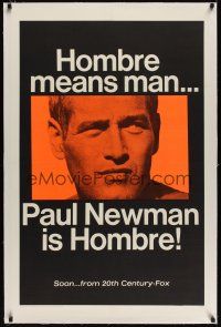 9d273 HOMBRE linen teaser 1sh '66 Paul Newman, directed by Martin Ritt, it means man!