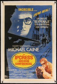 9d281 IPCRESS FILE linen Spanish/U.S. 1sh '65 Michael Caine in the spy story of the century, different!