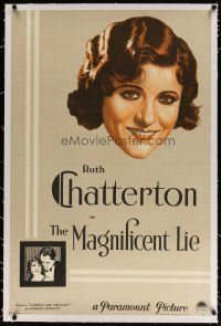 9d304 MAGNIFICENT LIE linen 1sh '31 wonderful smiling artwork portrait of pretty Ruth Chatterton!