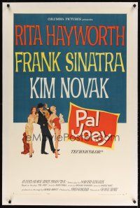 9d327 PAL JOEY linen 1sh '57 art of Frank Sinatra with sexy Rita Hayworth & Kim Novak!