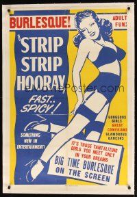 9d365 STRIP STRIP HOORAY linen 1sh '50s it's those tantalizing girls you meet only in your dreams!