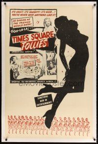 9d385 TIMES SQUARE FOLLIES linen 1sh '50s as daring as the French would dare, sexy silhouette art!