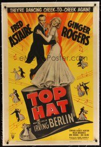 9d387 TOP HAT linen 1sh R53 Fred Astaire & Ginger Rogers are the King and Queen of rhythm!