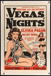 9d390 VEGAS NIGHTS linen 1sh '48 art of sexy exotic South American beauty Elvira Pagan, burlesque!