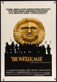 9d398 WICKER MAN linen 1sh R80 English pagan cult horror classic, best artwork!