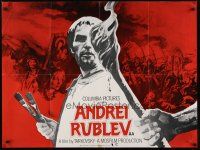 9e180 ANDREI RUBLEV British quad '73 Andrei Tarkovsky, Anatoli Solonitsyn in title role!