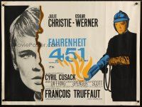 9e185 FAHRENHEIT 451 British quad R70s Francois Truffaut, Julie Christie, Oskar Werner, Bradbury!