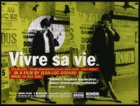 9e191 MY LIFE TO LIVE advance British quad R02 Jean-Luc Godard's Vivre sa Vie, smoking Anna Karina!