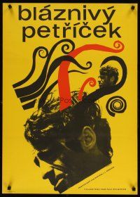 9e197 PIERROT LE FOU Czech 23x33 '67 Jean-Luc Godard, different Hilmar art of Jean-Paul Belmondo!