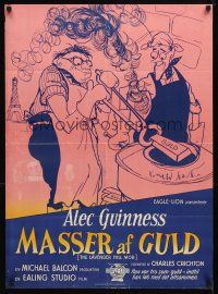 9e231 LAVENDER HILL MOB Danish '51 Charles Crichton classic, wacky Searle art of Alec Guinness!