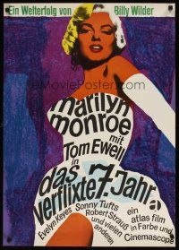 9e124 SEVEN YEAR ITCH German R66 Billy Wilder, great different sexy art of Marilyn Monroe!