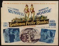 9e043 GENTLEMEN PREFER BLONDES 1/2sh '53 art & photos of super sexy Marilyn Monroe & Jane Russell!