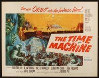 9e056 TIME MACHINE style B 1/2sh '60 H.G. Wells, George Pal, different Reynold Brown sci-fi art!