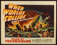 9e058 WHEN WORLDS COLLIDE style B 1/2sh '51 George Pal doomsday thriller, planets destroy Earth!