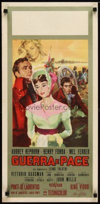 9e162 WAR & PEACE Italian locandina '56 different art of Hepburn, Fonda & Ferrer by Ciriello!