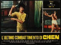 9e146 GAME OF DEATH Italian photobusta '79 Bruce Lee, Kareem Abdul Jabbar, kung fu action!