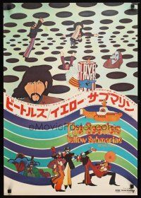 9e400 YELLOW SUBMARINE Japanese '69 great psychedelic art of Beatles John, Paul, Ringo & George!